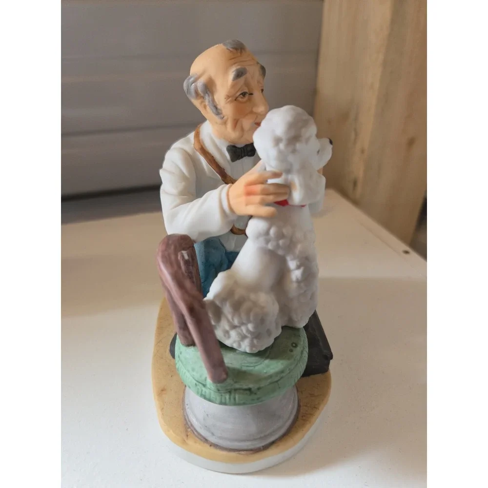 Vintage Lefton‎ Veterinarian Doctor Poodle Dog Figurine 7270 Japan Vet Checkup
